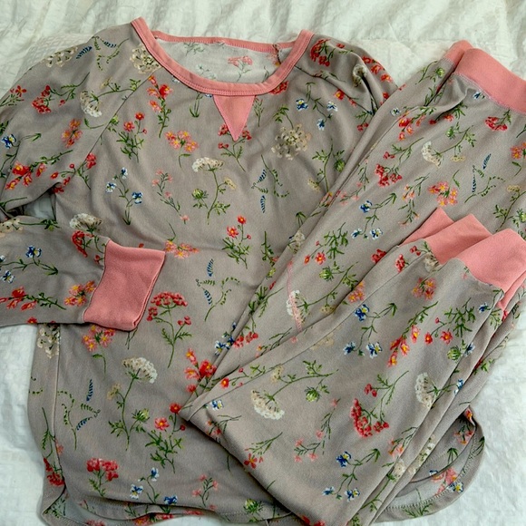 Flora Nikrooz Floral Pajama Set W’s Med fits M/L excellent condition grey pink - Picture 4 of 15
